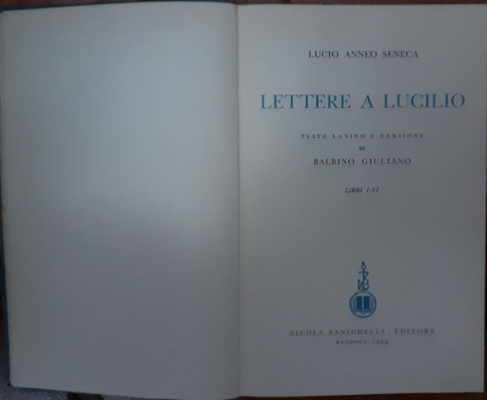 Lettere a Lucilio Libri XV-XX - copertina