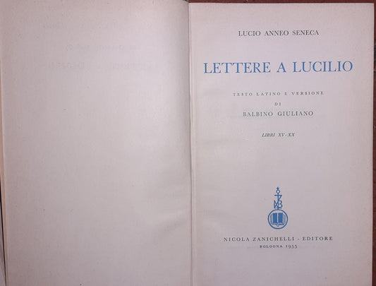 Lettere a Lucilio. Libri I-VI - copertina
