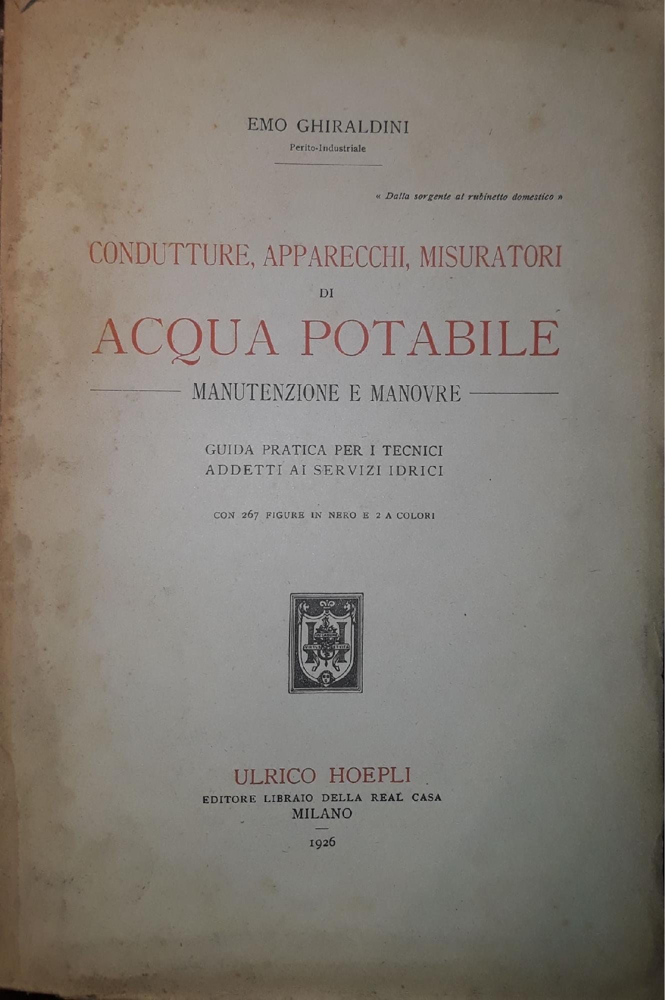 Condutture , apparecchi, misuratori di acqua potabile - copertina