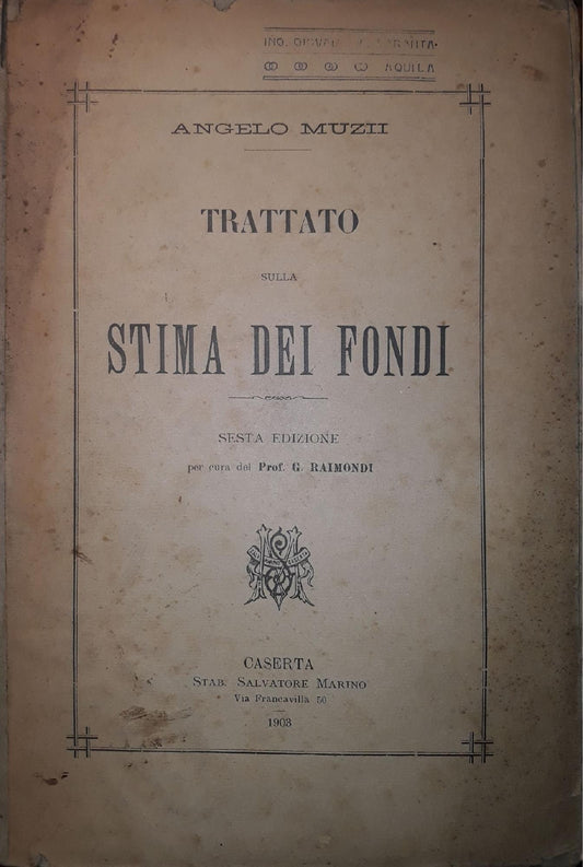 Trattato sulla stima dei fondi - copertina