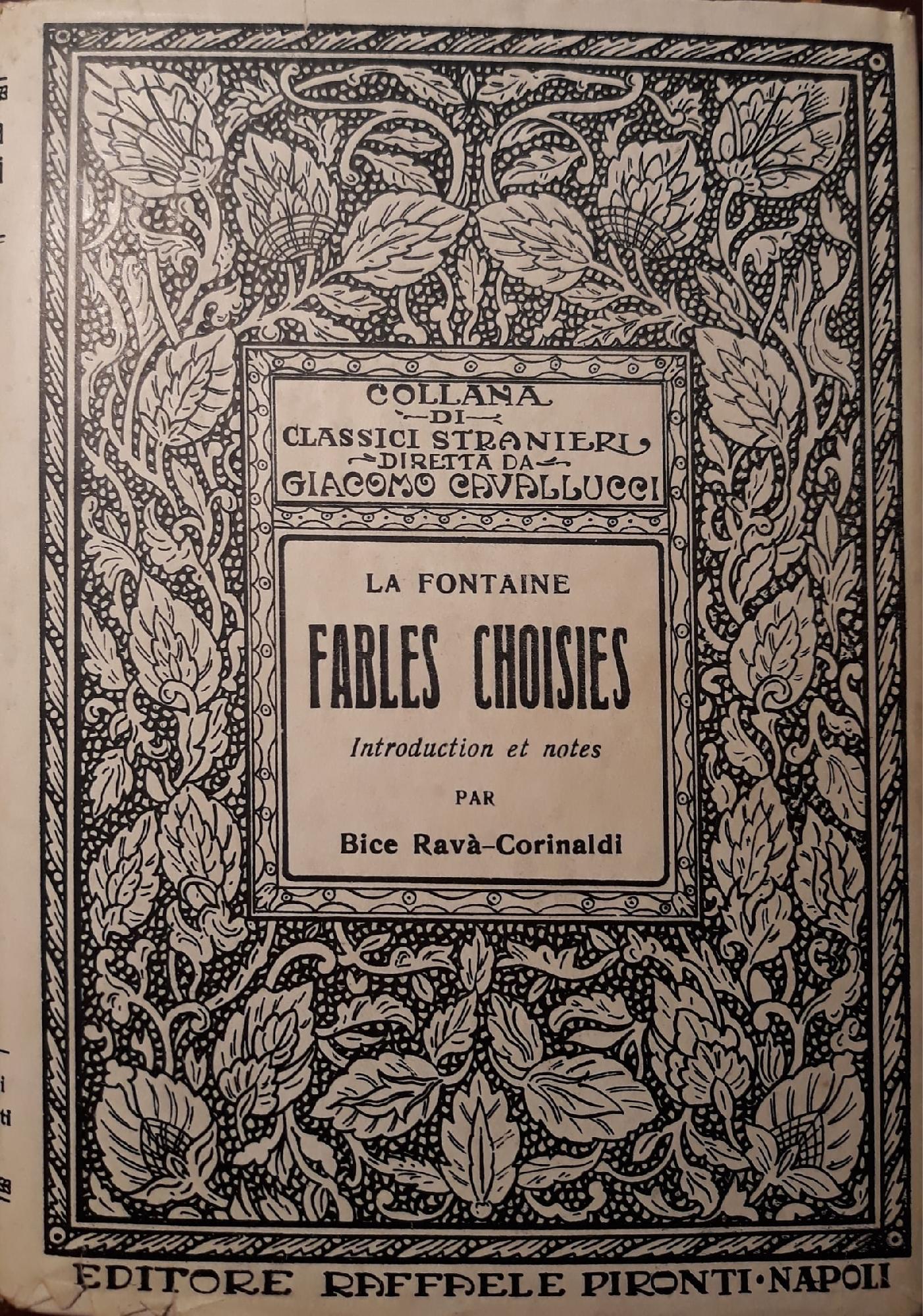 Fables choisies: introduction et notes par Bice Ravà - Corinaldi - copertina