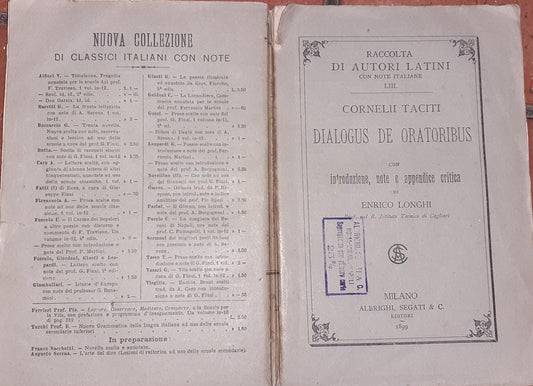Dialogus De Oratoribus. Volume 3 - copertina