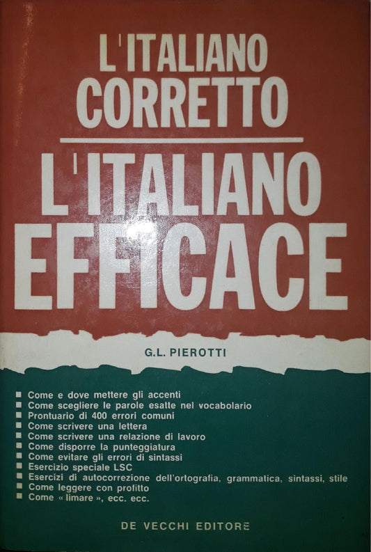 L'italiano corretto, l'italiano efficace - copertina