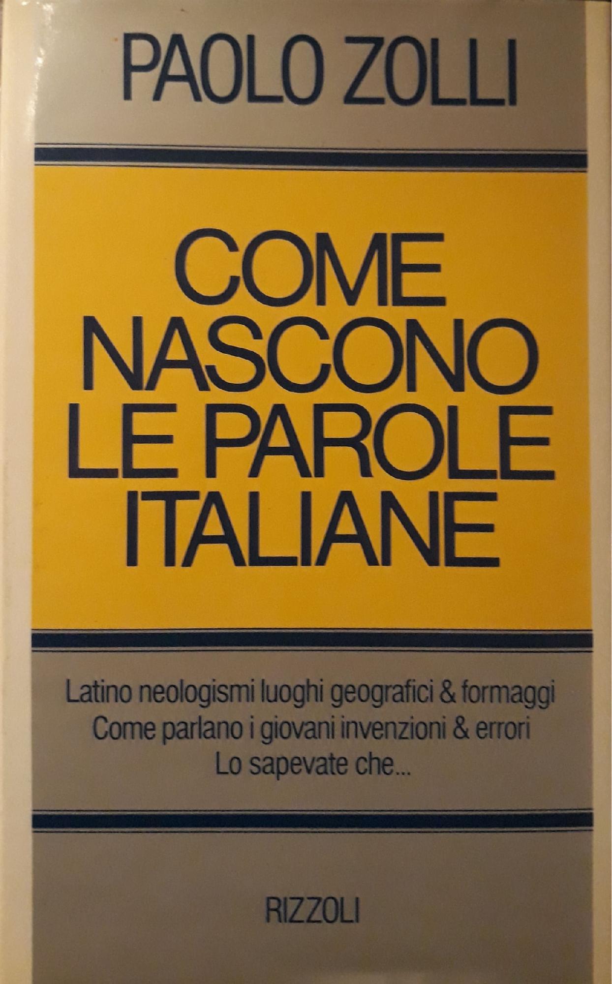 Come nascono le parole italiane - copertina