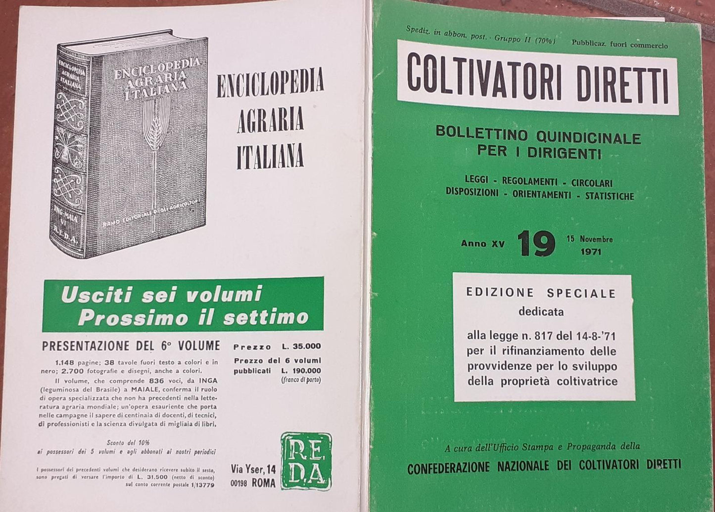 Coltivatori diretti. Bollettino quindicinale per i dirigenti - copertina