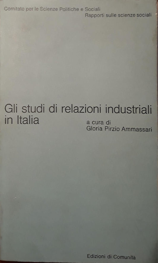 Gli studi di relazioni industriali in Italia - copertina
