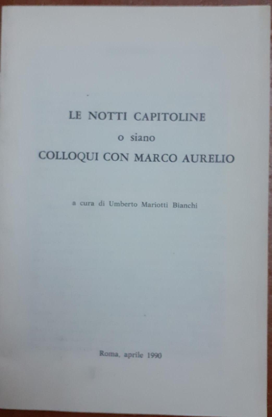 Le notti capitoline o siano colloqui con Marco Aurelio - copertina