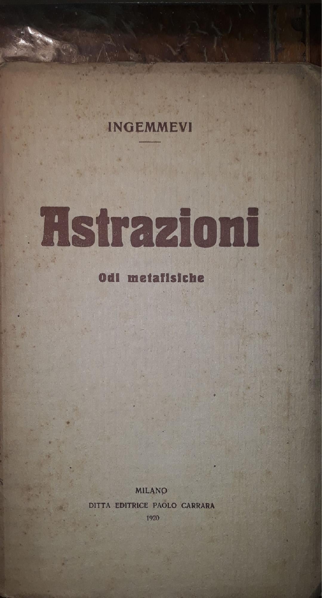 Astrazioni: odi metafisiche - copertina