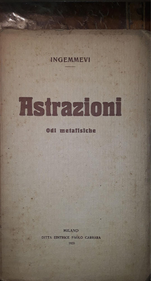 Astrazioni: odi metafisiche - copertina