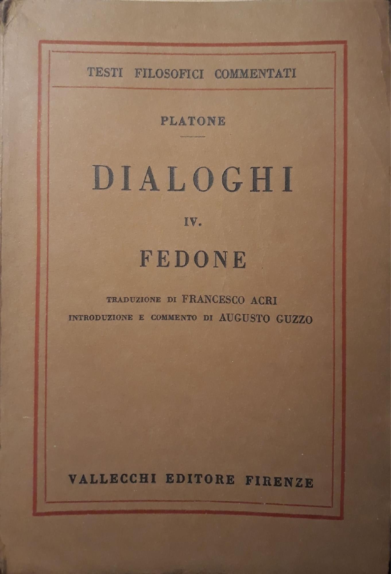 Dialoghi: IV Fedone - copertina