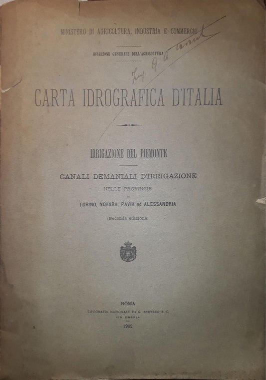 Carta idrografica d'Italia: irrigazione del Piemonte - copertina