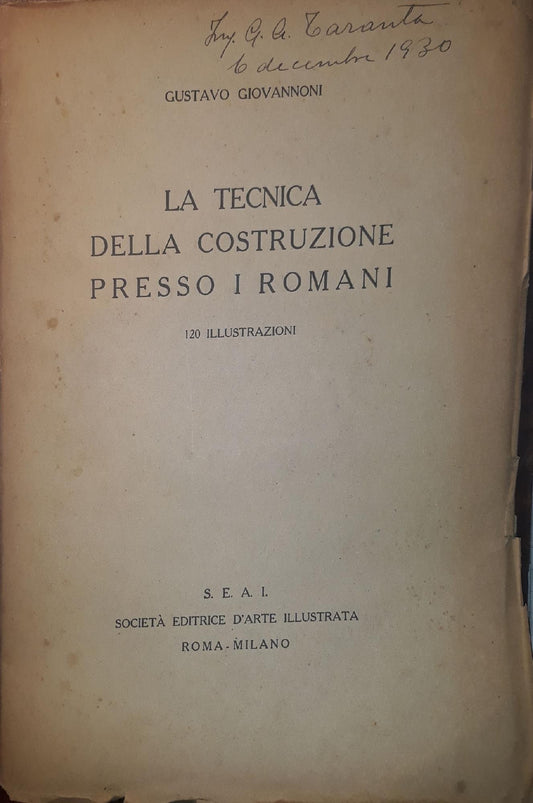La tecnica della costruzione presso i romani - copertina