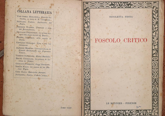 Foscolo critico - copertina
