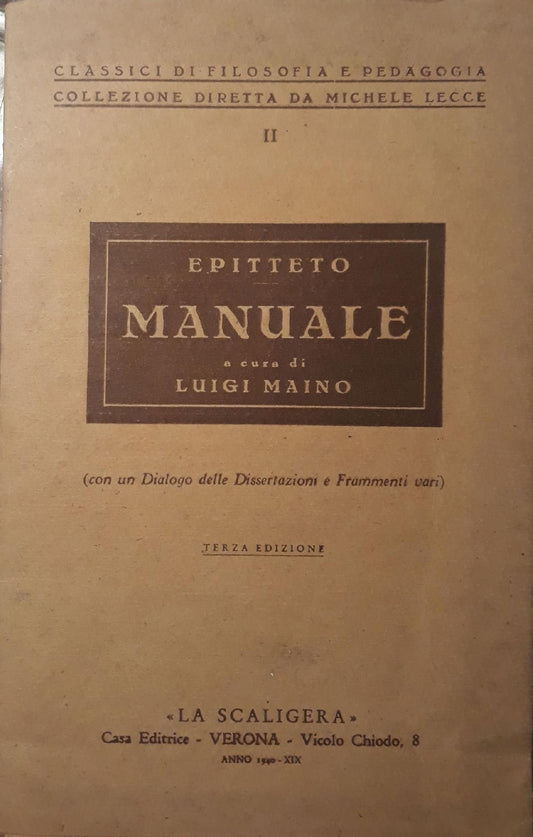 Epitteto: Manuale - copertina