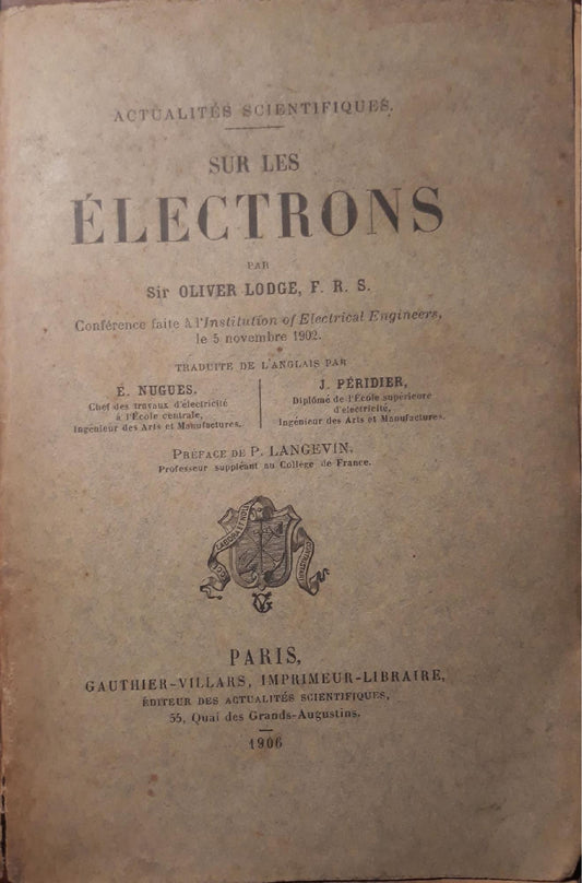 Sur les électrons: actualités scientifiques - copertina