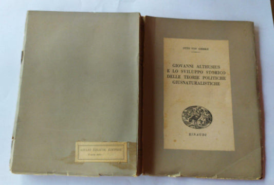 Giovanni Althusius e lo sviluppo storico delle teorie politiche giusnaturalistiche - copertina