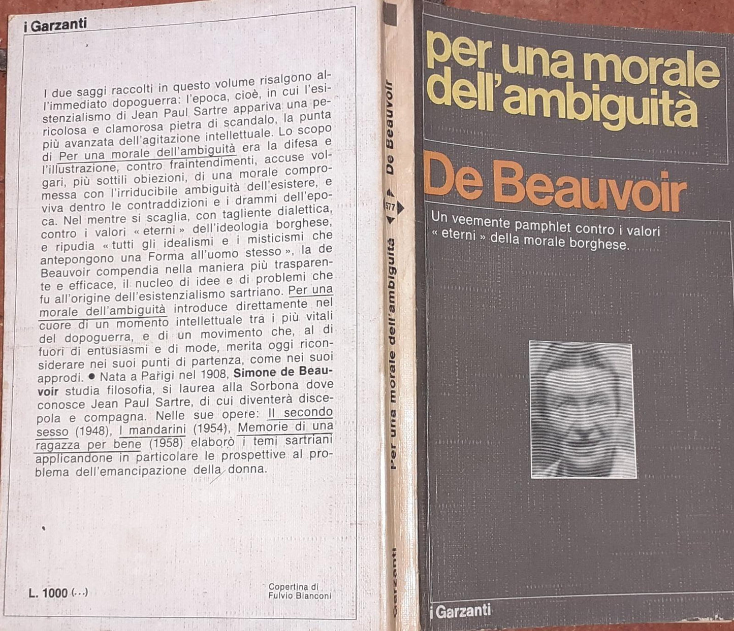 Per una morale dell'ambiguita' - copertina