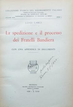 La spedizione e il processo dei Fratelli Bandiera - copertina