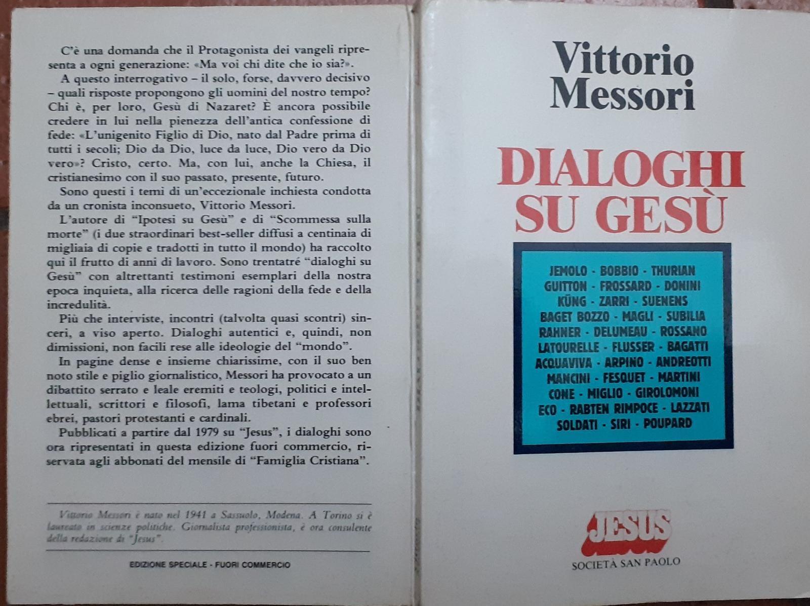 Dialoghi su Gesu' - copertina
