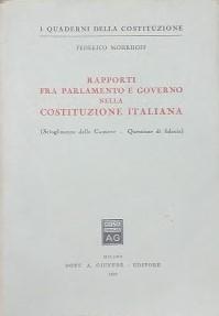 Rapporti fra parlamente e governo nella Costituzione Italiana - copertina
