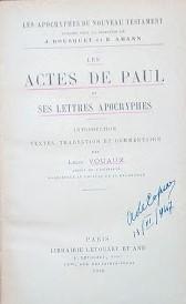 Les Actes de Paul et ses lettres apocryphes - copertina