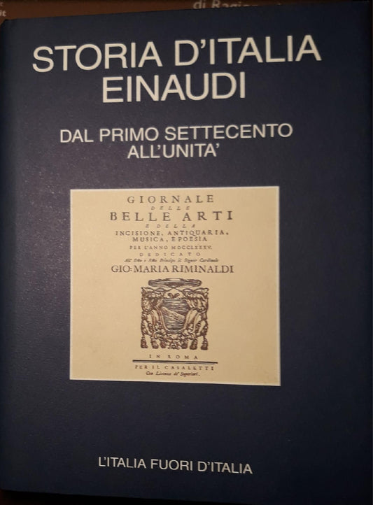 Storia d'Italia: dal primo settecento all'unità - copertina