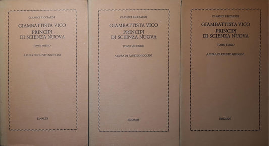 Principj di scienza nuova (Volume I pag.128, Volume II pag.363, Volume III pag.569) - copertina