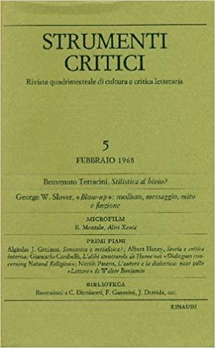 Strumenti Critici. Vol. 5. Febbraio 1968. - copertina