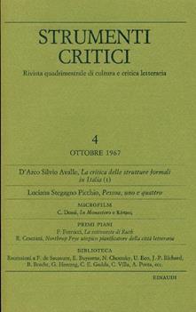 Strumenti critici: rivista quadrimestrale di cultura e critica letteraria. Vol. 4 - copertina