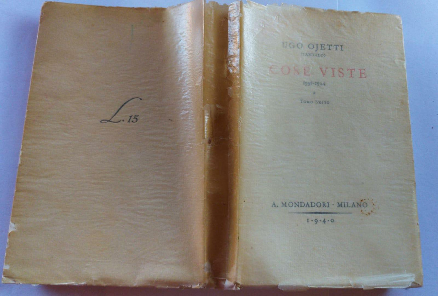 Cose viste 1931-1934 Tomo sesto - copertina