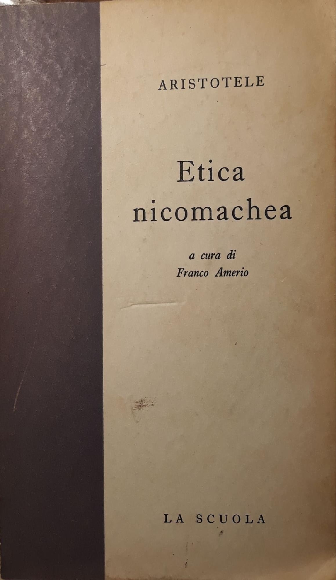Etica Nicomachea a cura di Franco Amerio - copertina