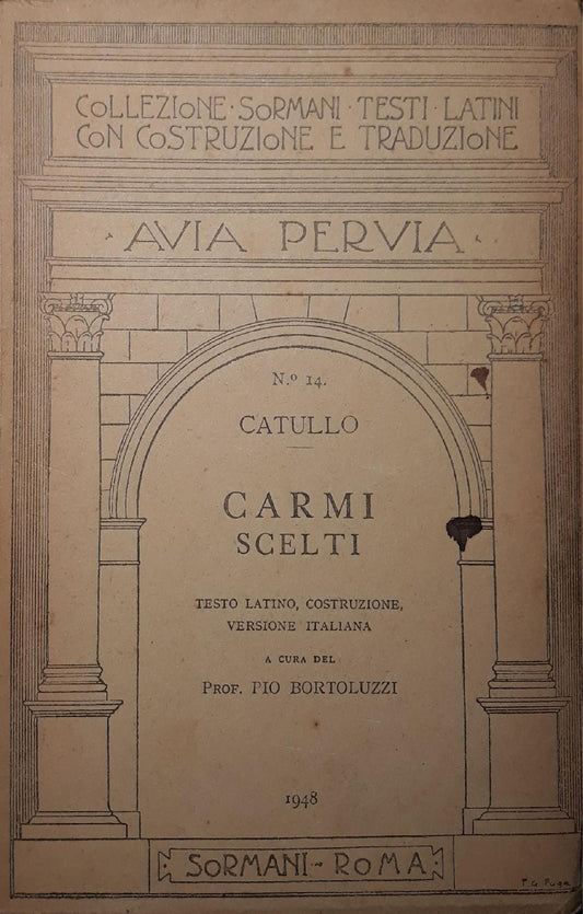 Carmi scelti: a cura del Prof. Pio Bortoluzzi - copertina