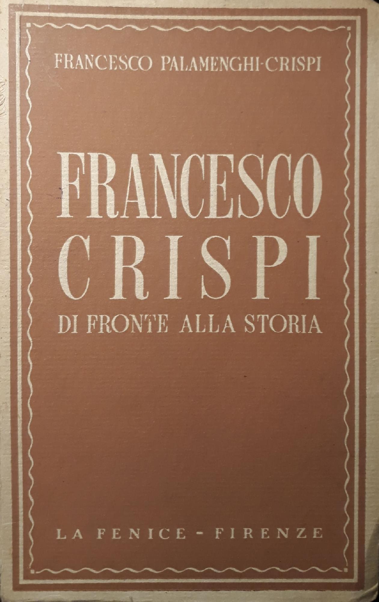 Francesco Crispi di fronte alla storia - copertina