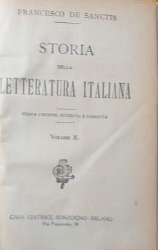 Storia della Letteratura Italiana, vol. II - copertina