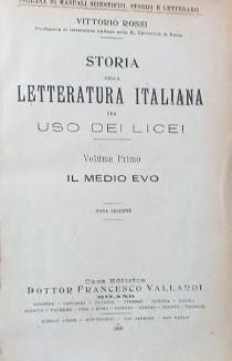 Storia della Letteratura Italiana per uso dei licei, vol. I: il Medioevo - copertina