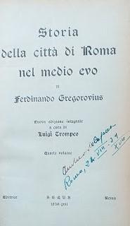 Storia della città di Roma nel  medio evo, vol. IV: dal pontificato di Gregorio II, nell'anno 715, all'incoronazione di Carlo magno imperatore, nell'anno 800 - copertina