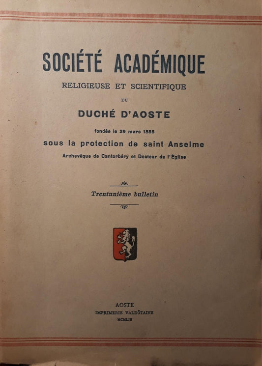 Academie S. Anselme,  XXI Bulletin - copertina