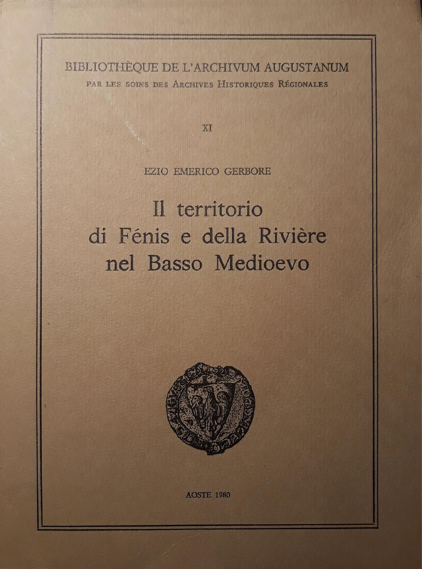 Il territorio di Fénis e della Rivière nel basso medioevo - copertina