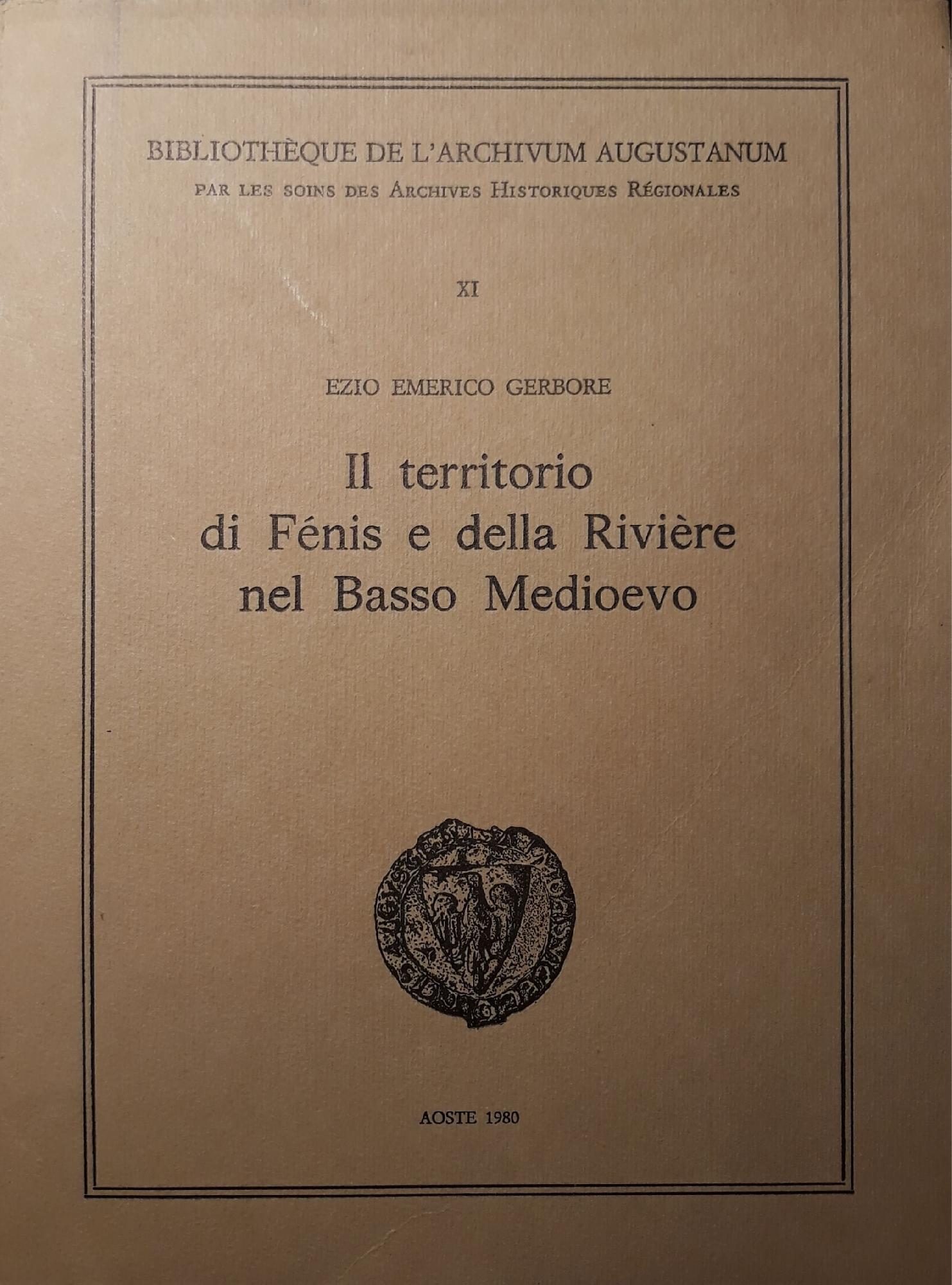 Il territorio di Fénis e della Rivière nel basso medioevo - copertina