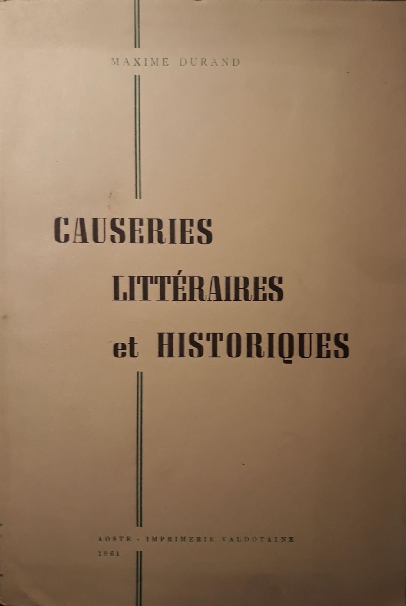 Causeries littéraires et historiques - copertina