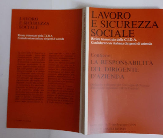 Lavoro e sicurezza sociale - copertina
