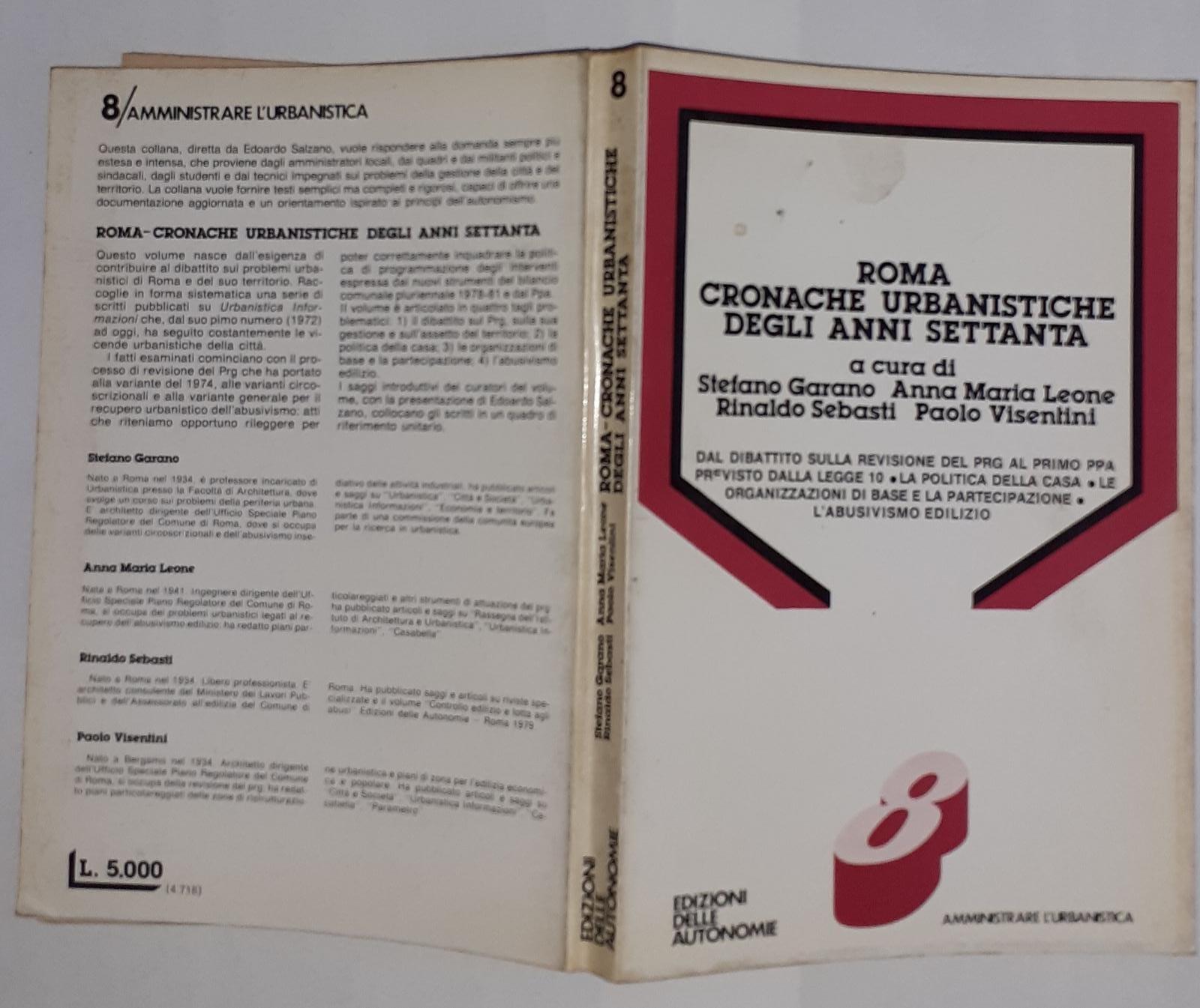 Roma Cronache urbanistiche degli anni settanta - copertina
