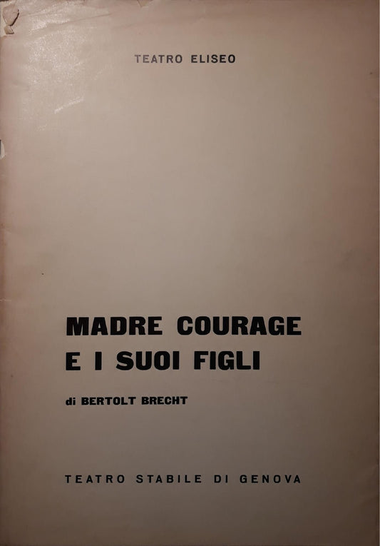 Madre courage e suoi figli - Teatro stabile di Genova stagione 1970-71 - copertina