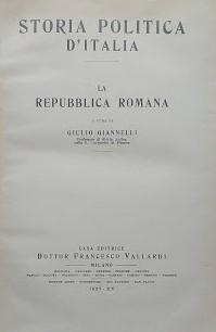 Storia Politica d'Italia: la Repubblica Romana - copertina