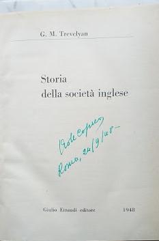 Storia della società inglese - copertina