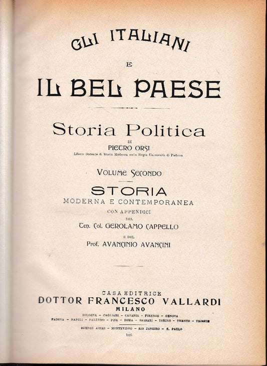 Gli italiani e il bel paese. Storia Politica. Vol. secondo - copertina