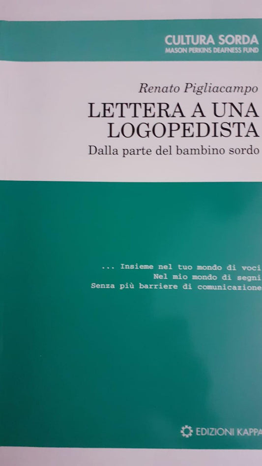 Lettera a una logopedista : dalla parte del bambino sordo - copertina