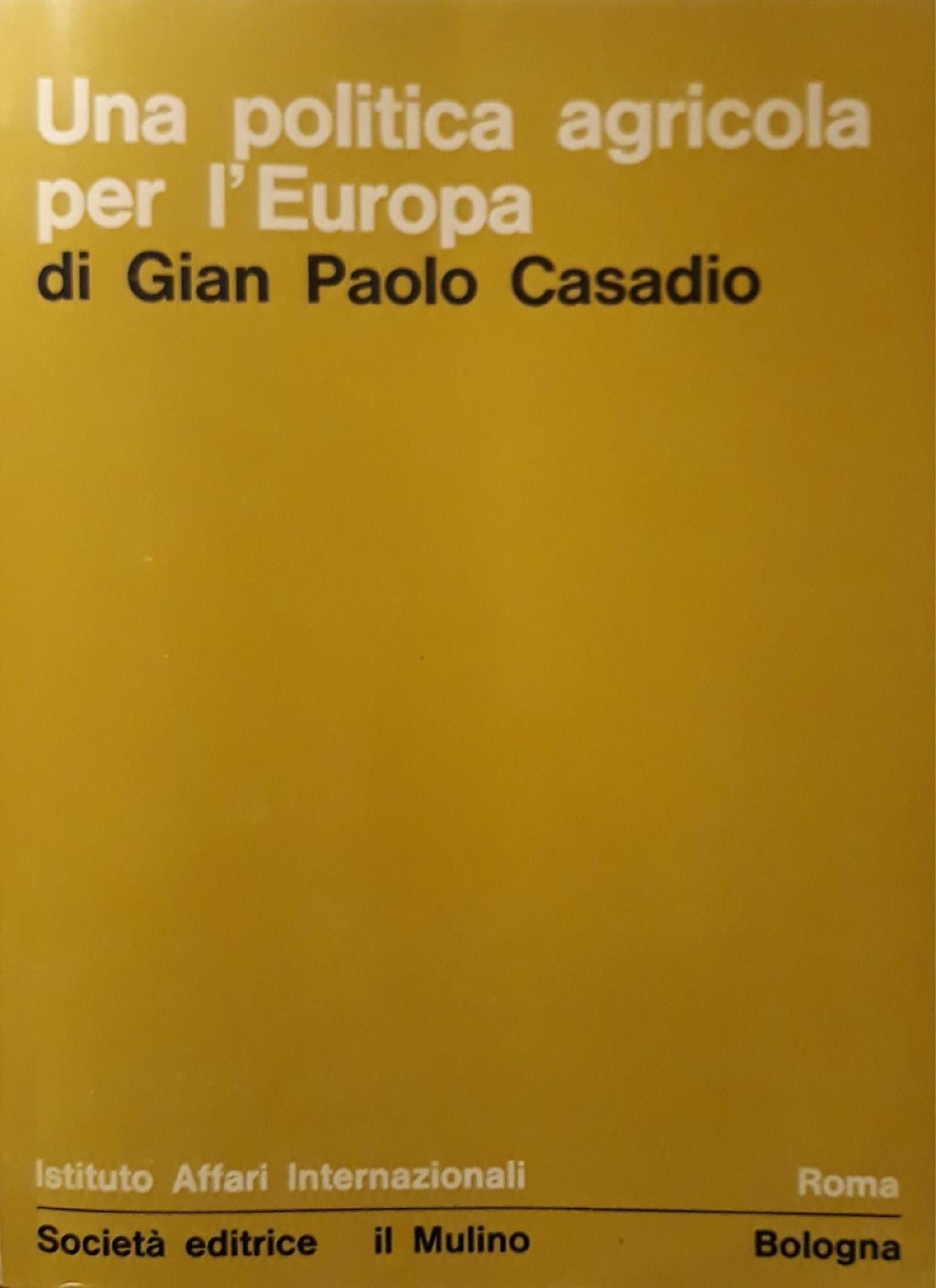 Una politica agricola per l'Europa - copertina