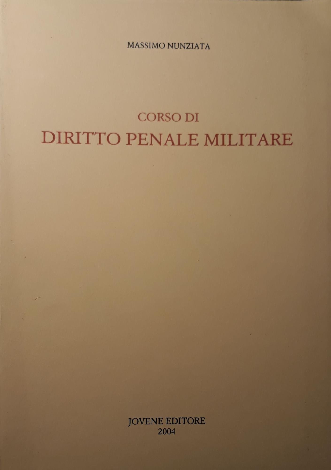 Corso di diritto penale militare - copertina