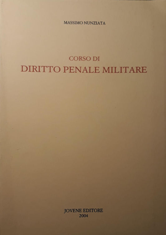 Corso di diritto penale militare - copertina